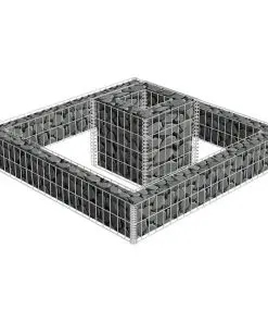 vidaXL Gabion Planter Galvanised Steel 120x120x20