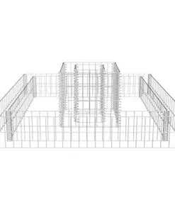 vidaXL Gabion Planter Galvanised Steel 120x120x20