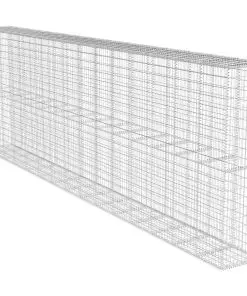vidaXL Gabion Wall with Cover Galvanised Steel 600x50x200 cm