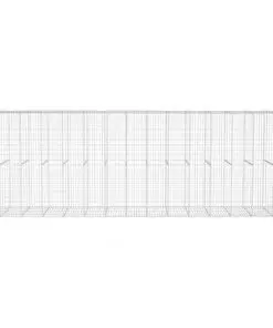 vidaXL Gabion Wall with Cover Galvanised Steel 600x50x200 cm