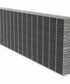 vidaXL Gabion Wall with Cover Galvanised Steel 600x50x200 cm