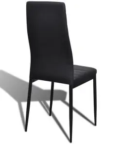 Dining Set Black Slim Line Chair 4 pcs with 1 Glass Table