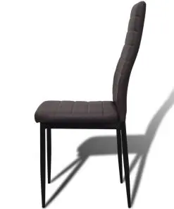 Dining Set Brown Slim Line Chair 4 pcs with 1 Glass Table