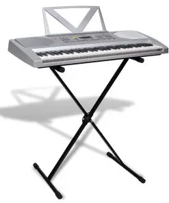 61-key Electric Keyboard with Music Stand + Adjustable Keyboard Stand