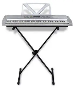 61-key Electric Keyboard with Music Stand + Adjustable Keyboard Stand