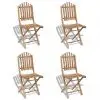 vidaXL Foldable Outdoor Chairs Bamboo 4 pcs vidaXL Foldable Outdoor Chairs Bamboo 4 pcs