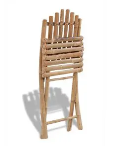 vidaXL Foldable Outdoor Chairs Bamboo 4 pcs