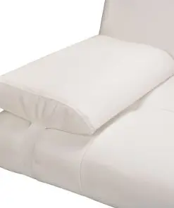 vidaXL Sofa Bed with Two Pillows Artificial Leather Adjustable Cream White