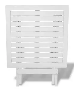 vidaXL Bistro Table White 46x46x47 cm Solid Acacia Wood