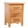 vidaXL Nightstand with 3 Drawers 40x30x54 cm Solid Oak Wood