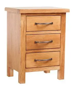 vidaXL Nightstand with 3 Drawers 40x30x54 cm Solid Oak Wood
