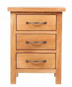 vidaXL Nightstand with 3 Drawers 40x30x54 cm Solid Oak Wood