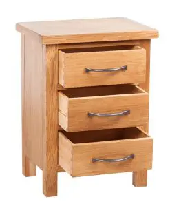 vidaXL Nightstand with 3 Drawers 40x30x54 cm Solid Oak Wood