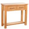 vidaXL Console Table with 2 Drawers 83x30x73 cm Solid Oak Wood