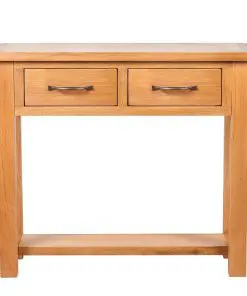 vidaXL Console Table with 2 Drawers 83x30x73 cm Solid Oak Wood