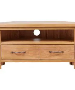 vidaXL TV Cabinet with Drawer 88 x 42 x 46 cm Solid Oak Wood