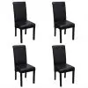 vidaXL Dining Chairs 4 pcs Black Faux Leather
