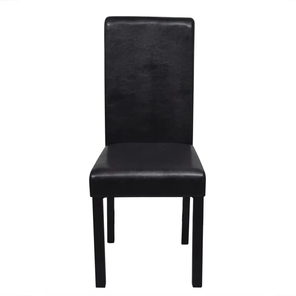 vidaXL Dining Chairs 4 pcs Black Faux Leather