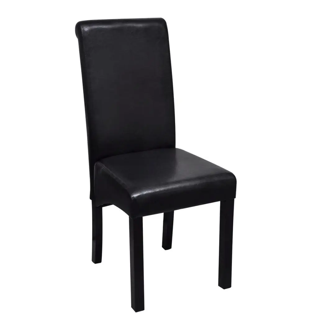 vidaXL Dining Chairs 4 pcs Black Faux Leather