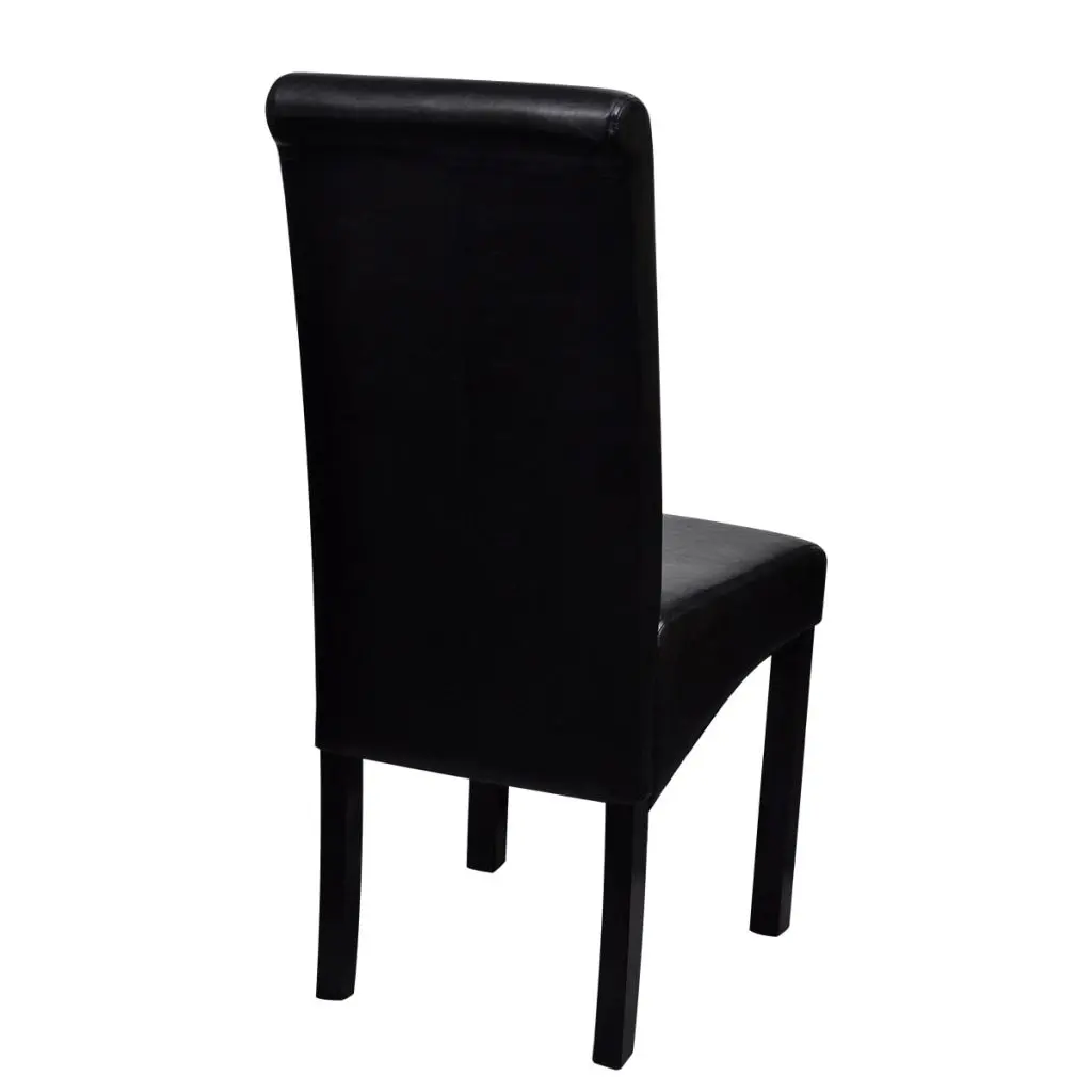 vidaXL Dining Chairs 4 pcs Black Faux Leather