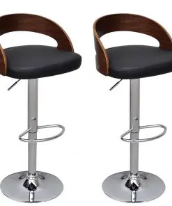 vidaXL Bar Stools 2 pcs Bent Wood