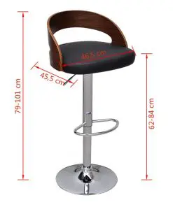 vidaXL Bar Stools 2 pcs Bent Wood