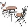 vidaXL 3 Piece Bistro Set Ceramic Tile Terracotta vidaXL 3 Piece Bistro Set Ceramic Tile Terracotta