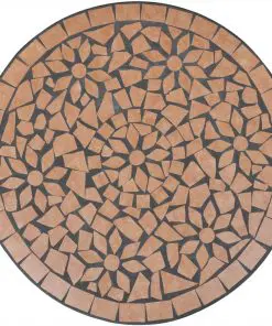 vidaXL 3 Piece Bistro Set Ceramic Tile Terracotta