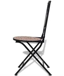 vidaXL 3 Piece Bistro Set Ceramic Tile Terracotta