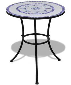 vidaXL 3 Piece Bistro Set Ceramic Tile Blue and White