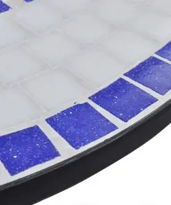 vidaXL 3 Piece Bistro Set Ceramic Tile Blue and White