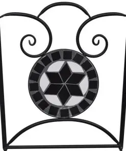 vidaXL 3 Piece Bistro Set Ceramic Tile Black and White