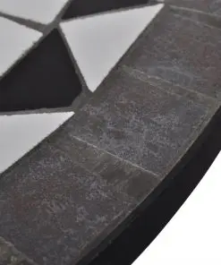 vidaXL 3 Piece Bistro Set Ceramic Tile Black and White