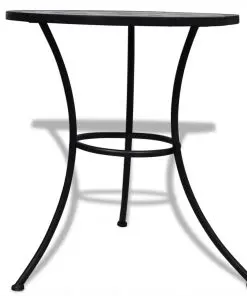 vidaXL 3 Piece Bistro Set Ceramic Tile Black and White