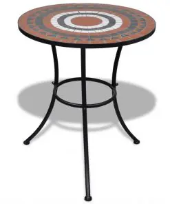 vidaXL 3 Piece Bistro Set Ceramic Tile Terracotta and White
