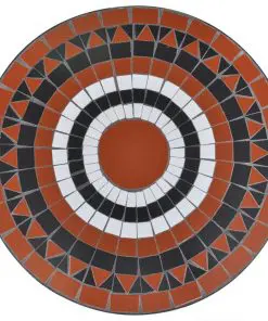 vidaXL 3 Piece Bistro Set Ceramic Tile Terracotta and White