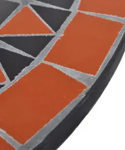 vidaXL 3 Piece Bistro Set Ceramic Tile Terracotta and White