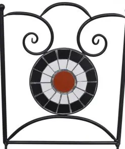 vidaXL 3 Piece Bistro Set Ceramic Tile Terracotta and White