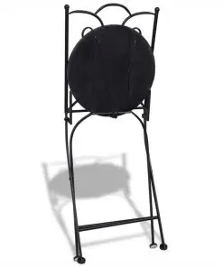 vidaXL 3 Piece Bistro Set Ceramic Tile Terracotta and White