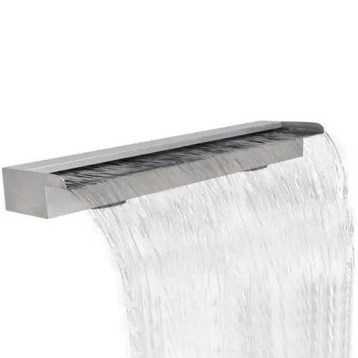 Rectangular Waterfall Pool Fountain Stainless Steel 150 cm