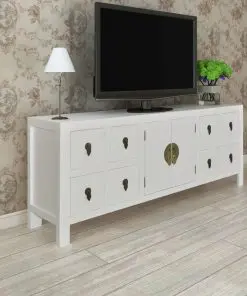 vidaXL Wooden Sideboard Asian Style with 8 Drawers and 2 Doors