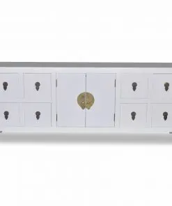 vidaXL Wooden Sideboard Asian Style with 8 Drawers and 2 Doors