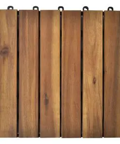 Decking Tiles Vertical Pattern 30 x 30 cm Acacia Set of 20
