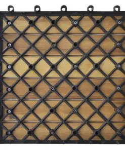 Decking Tiles Vertical Pattern 30 x 30 cm Acacia Set of 20