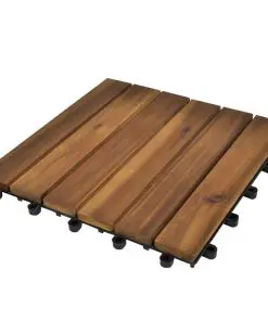 Decking Tiles Vertical Pattern 30 x 30 cm Acacia Set of 30
