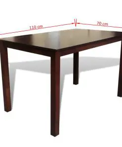 vidaXL Dining Table 110 cm Solid Wood Brown