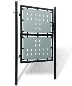 Black Single Door Fence Gate 100 x 175 cm