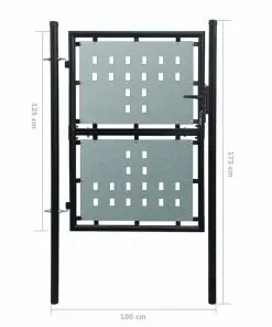 Black Single Door Fence Gate 100 x 175 cm