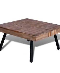 vidaXL Coffee Table Square Reclaimed Teak Wood