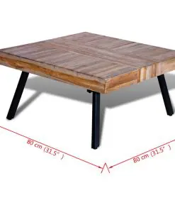 vidaXL Coffee Table Square Reclaimed Teak Wood